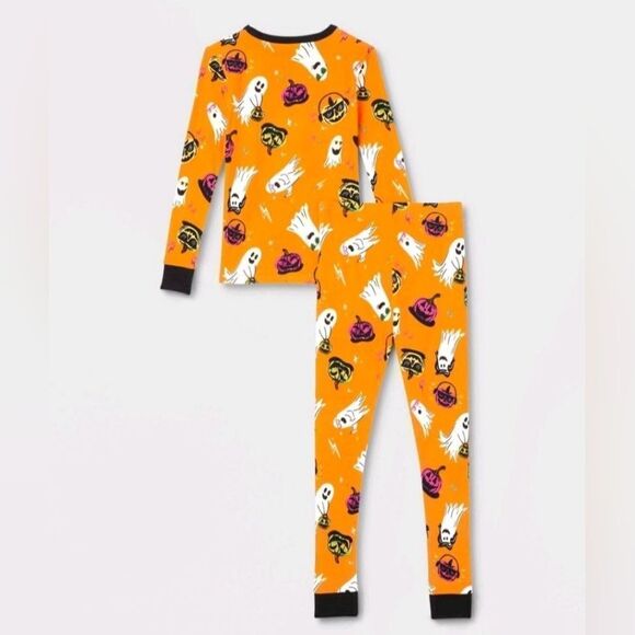 New Ghost Glow-in-the-Dark Unisex Big Kid Halloween Pajama Set Hyde & EEk, Sz 12 - Picture 3 of 10
